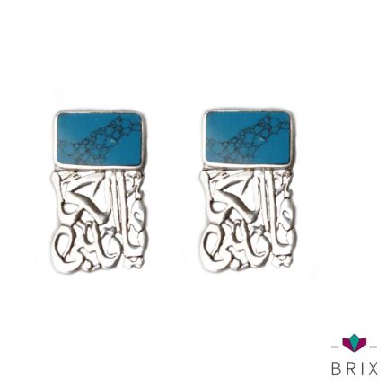 Turquoise Calligraphy Earrings