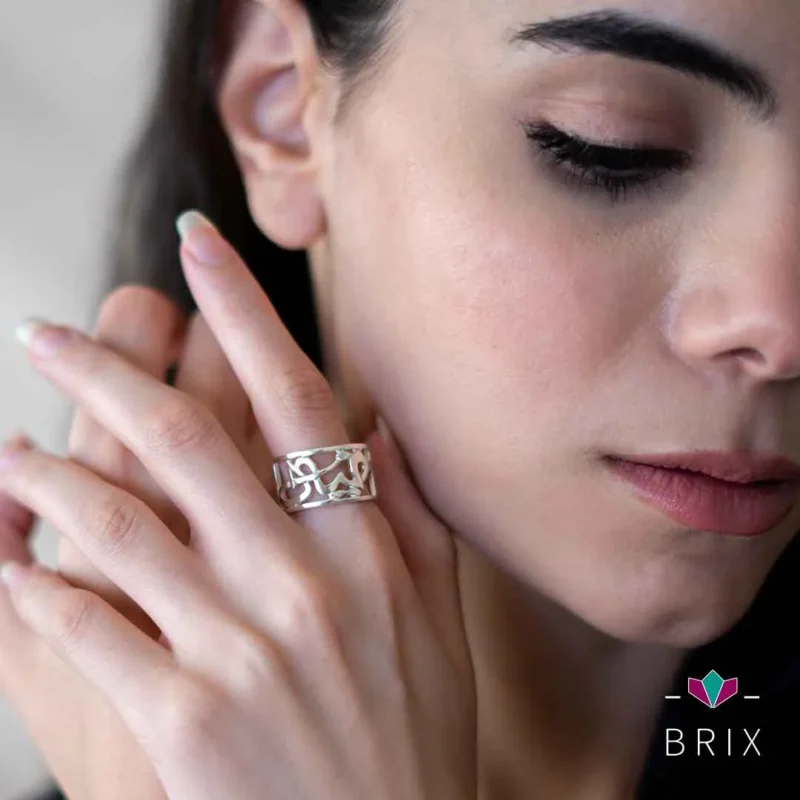 خاتم فضة بدون فص