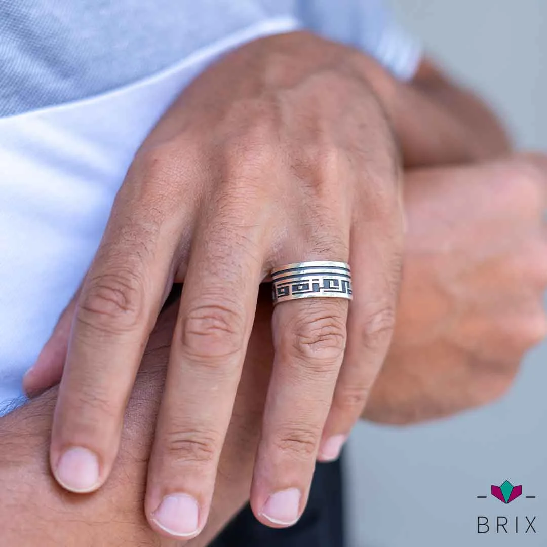 خاتم فضة رجالي سادة