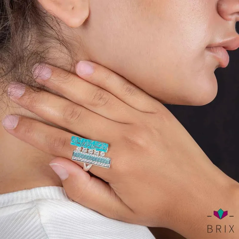 خاتم فضه عقيق يماني