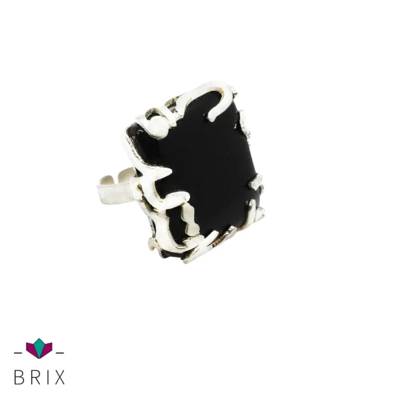 خاتم فضه فص اسود